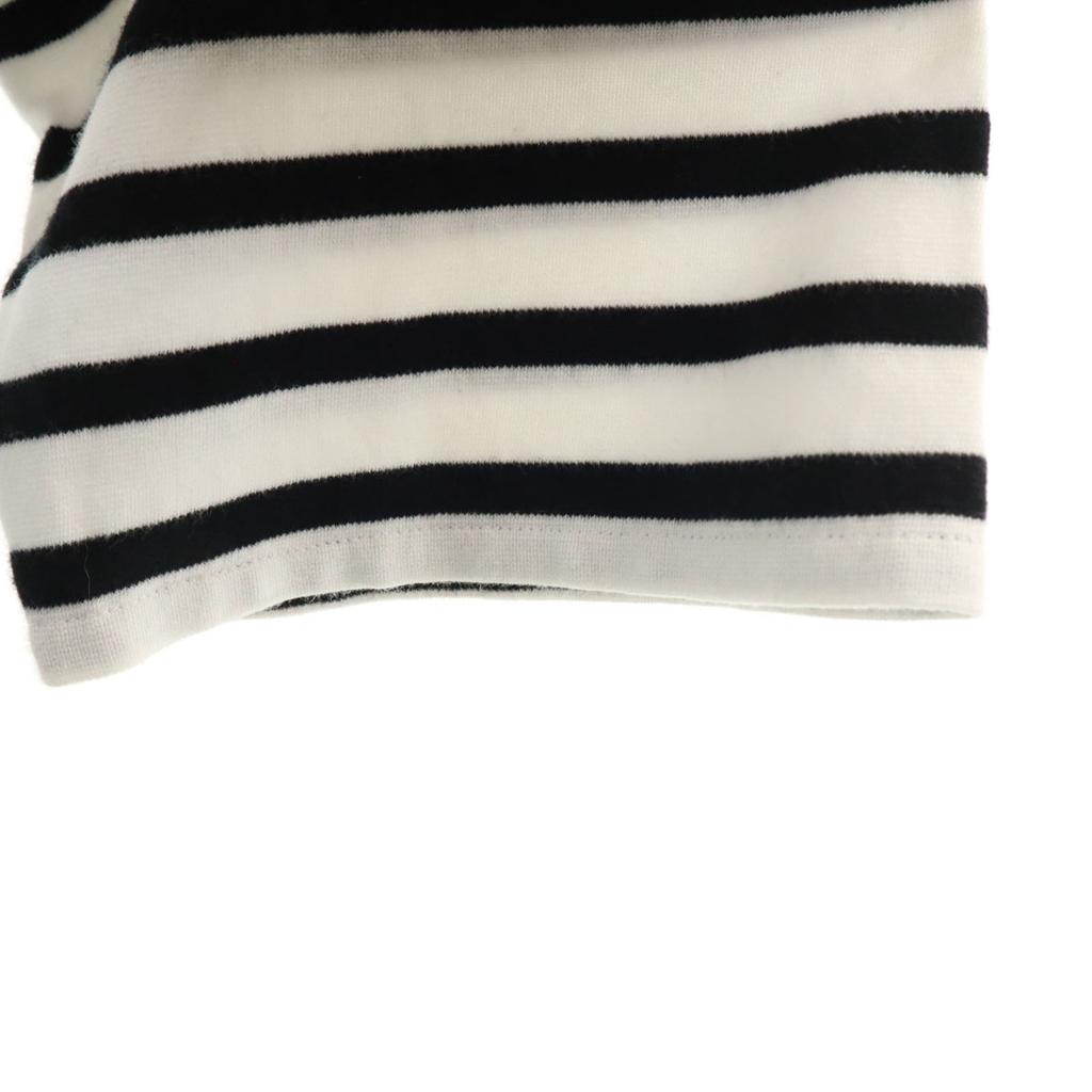 Orcival Made In France Border Pattern 7 Minutes Sleeve Boat Neck Big Silhouette Cut Women Used