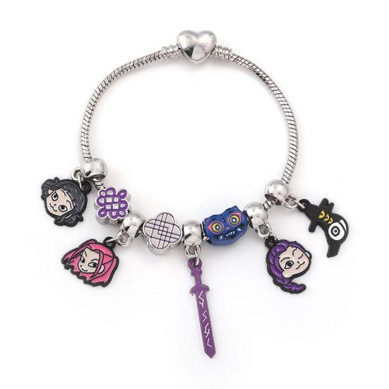 Браслет в стиле Охотников на демонов, цинковый сплав, эмаль, кошачьи шармы, змеиная цепочка, устойчивый к выцветанию, легкий, готическая фэнтези бижутерия, аксессуары