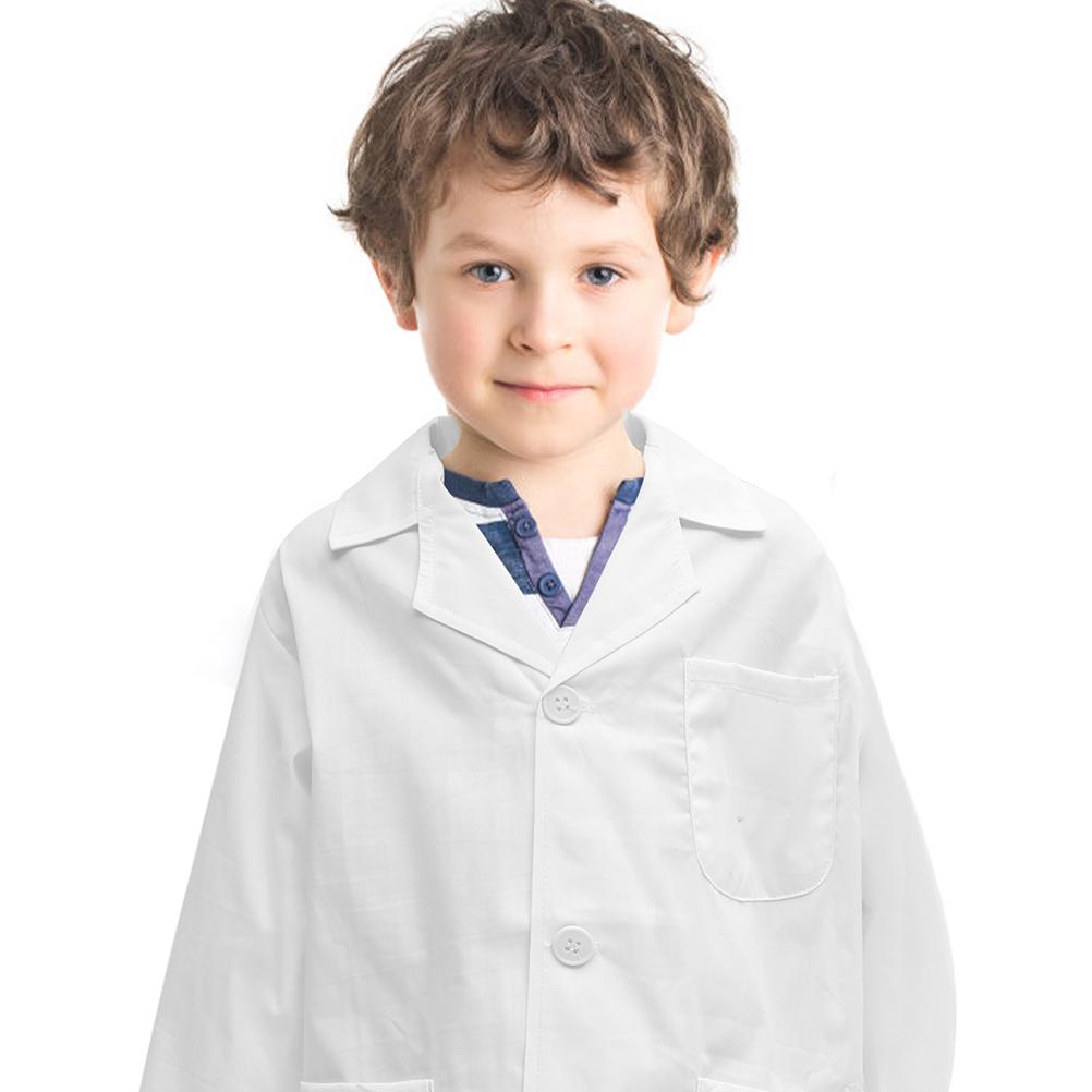 Unisex Kids Lab Coat Science Doctor Toddler Costume White Scientist Clothes Doctor Cosplay Costume for Boys Girls Roleplay Party