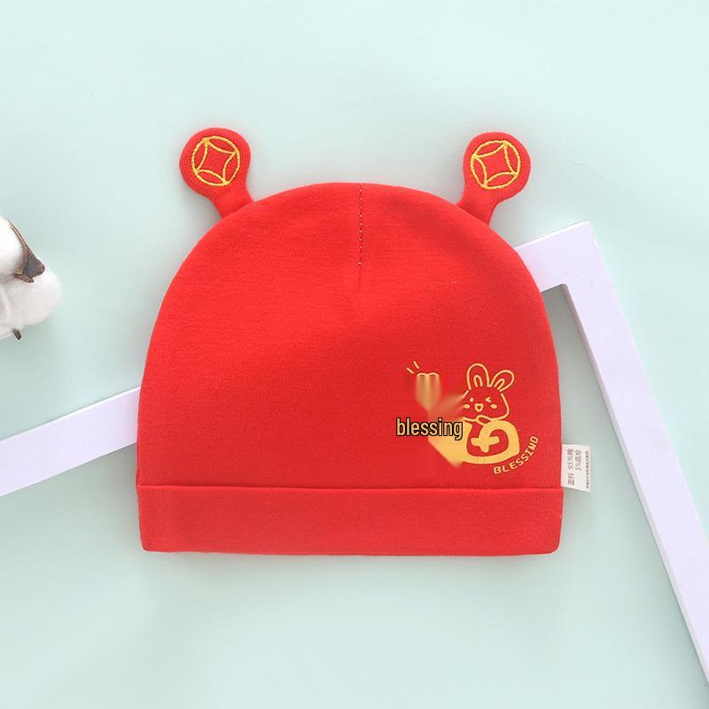 Pure Cotton Double Layer Newborn Hat for 0-3 Months, Suitable for Autumn/Winter