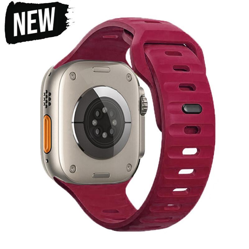 Спортивный ремешок для Apple Watch Ultra 9 8 7 6 SE 5, мягкий силиконовый легкий браслет-ремешок для iWatch 38 мм, 40 мм, 42 мм, 44 мм, 45 мм, 49 мм