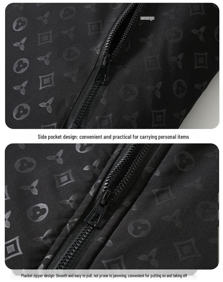 Европейская модная мужская клетчатая жаккардовая куртка с воротником-стойкой - Весенне-осенний повседневный топ в корейском стиле