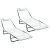 Folding Sun Lounger 2 Pcs Cream 182 X 55 X 85.5 Cm Textilene