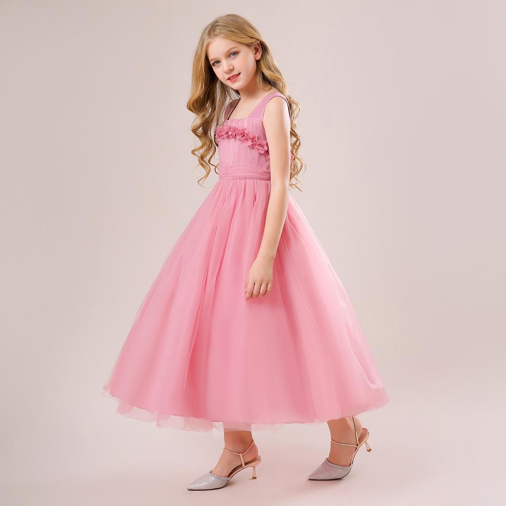 Кружевные платья для маленьких девочек-подростков, свадебные вечерние бальные платья, элегантные церемониальные костюмы с вышивкой, платье принцессы для дня рождения