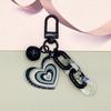 Cute Glitter Love Heart Keyring Phone Chain Acrylic Pendant Keychain For Anti-Lost Chain Hanging Jewelry