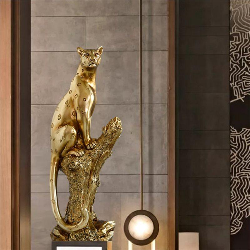 Resin Leopard Statue,Office Sculpture Home Decoration, Indoor Art Ornament Hall Hallway Decorations, Perfect Birthday Gift