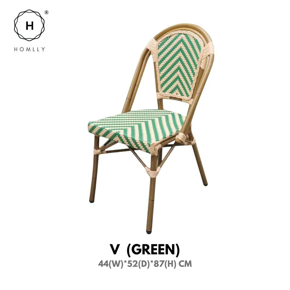 HOMLLY Франсуа Французский Ротанг Уличный Бистро Обеденный Патио Балкон Стул (X2ШТ)