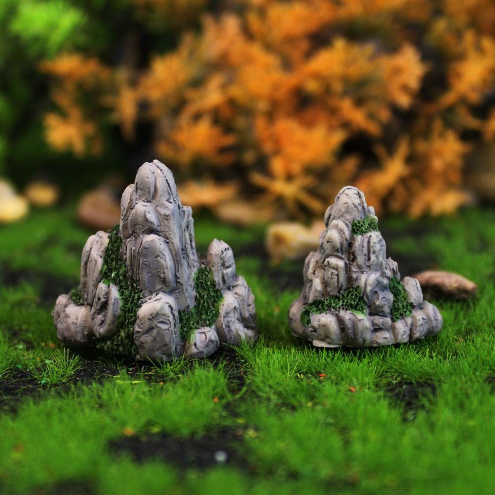 Resin Crafts Miniature Rockery Ornaments Simulation Mountain Stone Statue Fake Mountain Dollhouse