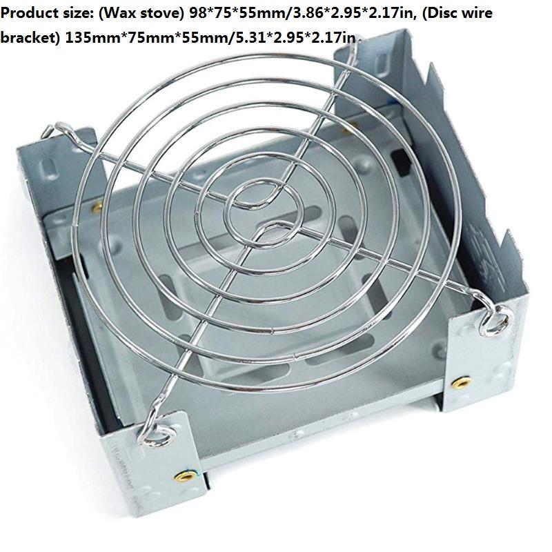 Outdoor Alcohol Stove Holder Camping Mini Foldable Wax Furnace with Stainless Steel Disc Wire Bracket Camping Burner Accessories
