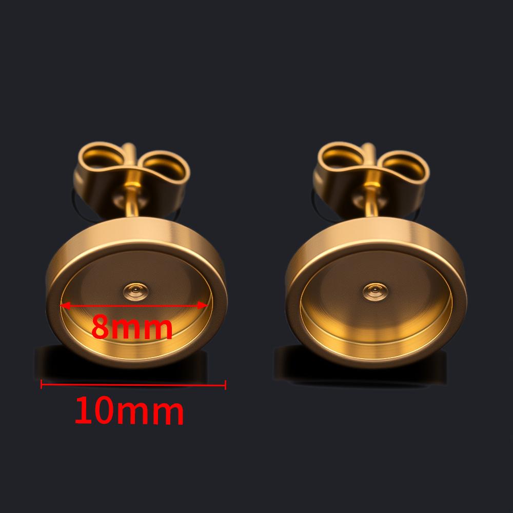 10pcs 2pcs Stainless Steel Round Blank Post Studs Base Pins Earrings Base Settings DIY Jewelry Findings Supplies Bulk Wholesale