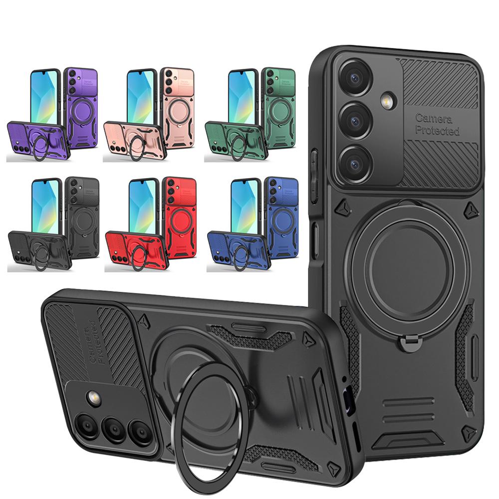 Магнитный чехол-броня для Samsung Galaxy A05 A05S A06 A07 A12 A13 A14 A15 A16 A17 A25 A26 A33 A35 A55 A56 4G 5G Чехол с кольцом-подставкой