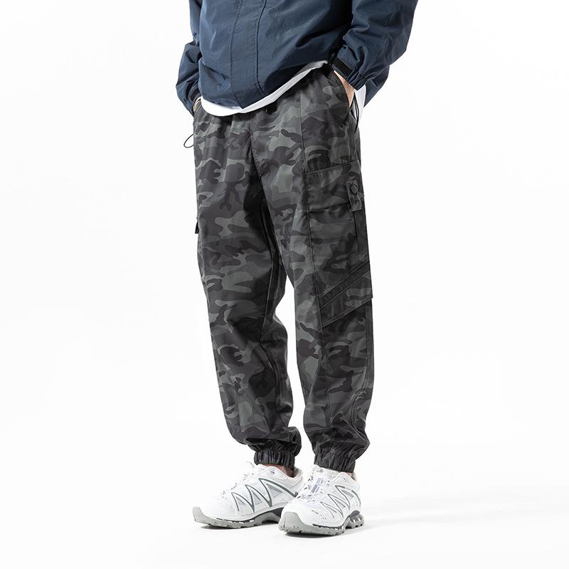 Уличный водонепроницаемый мягкий чехол функциональная зарядка повседневные брюки мужские брюки модный камуфляж свободные завязанные щиколотки дышащие весна и осень
