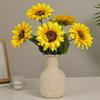 Искусственный подсолнух, имитация, с гибким стеблем, искусственная ветка подсолнуха для дома, офиса, свадебных вечеринок, центральный элемент