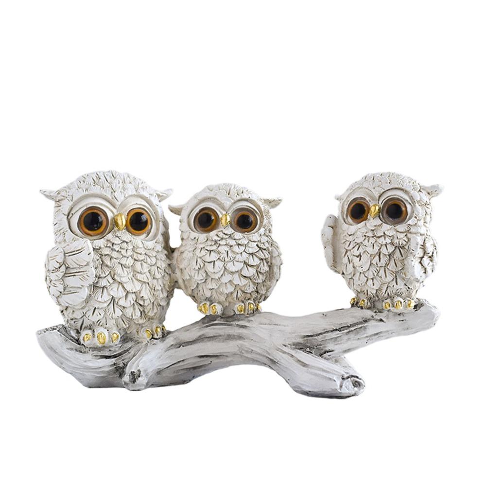 Креативное украшение в виде совы, смола, миниатюрная фигурка, скульптура, микро-ландшафт, статуэтка животного, шкаф