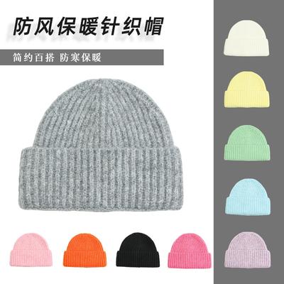 Осень и зима овечья шерсть легкая доска вязаная шерстяная шапка для мужчин и женщин утолщенная теплая плюс многоцветная холодная шапка