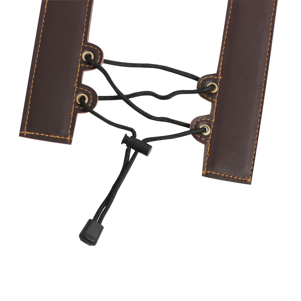 Saxophone Strap Adjustable Sax Black Leather Foldable Double Shoulder Strap Belt for Alto/Tenor/Soprano Saxophone Accessories