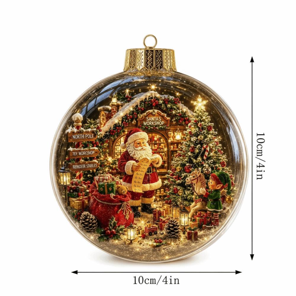with Light Christmas Ball Ornament Acrylic Material Holiday Tree Pendant Holiday Decoration