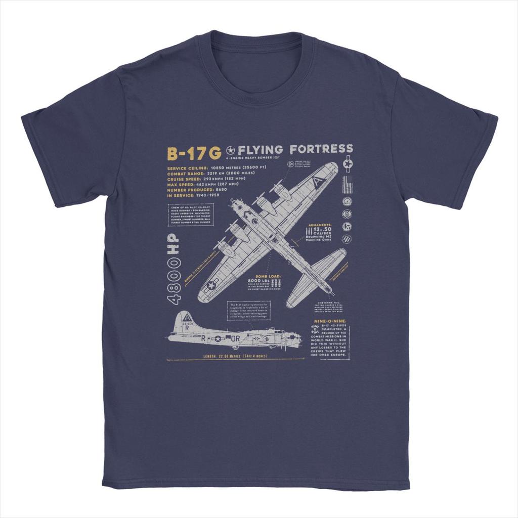Мужские футболки B-17 Flying Fortress Humor Хлопковые футболки Истребитель Самолет Самолет Футболка Топы 4XL 5XL
