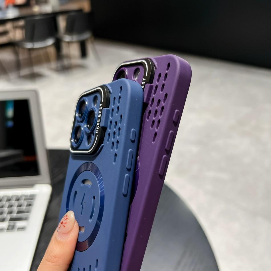 Breathable Soft Phone Cases for iPhone 16 15 14 13 12 11 Pro Max Plus Cooling Heat Dissipation Magnetic Back Cover