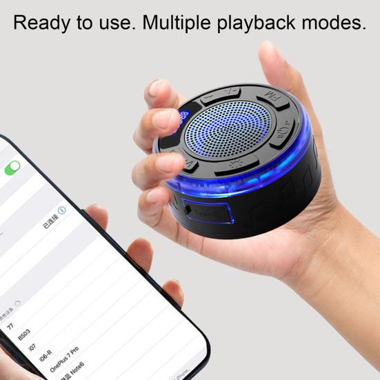 Водонепроницаемая душевая колонка IPX7 с RGB-подсветкой, съемной присоской, стереозвуком и поддержкой Bluetooth. Беспроводная колонка для ванной комнаты.