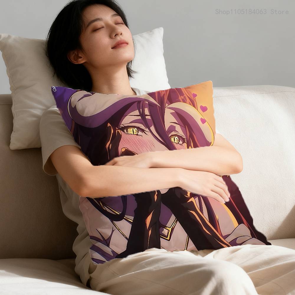 Подушка-наволочка Оверлорд Альбедо для 55x55см 30x30см 50x50см 45x45см 40x40см Квадратная наволочка для подушки на стул