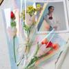 10Pcs Color Transparent Rose Packaging Bags Flower Bouquet Plastic Bag Bouquet Wrapping Paper One Straight Bag Flower Packaging