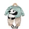 Модный детский спортивный костюм-двойка с мультяшным принтом (верх + брюки)