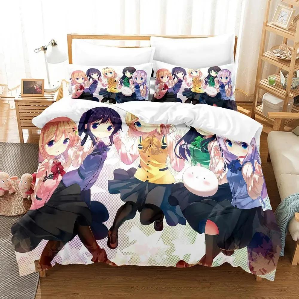 Anime Is The Order A Rabbit Comfortable Duvet Quilt Cover Pillowcase Bedding Set Children Bedroom Decoration Home Textile