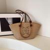 Летняя женская большая плетеная соломенная сумка-тоут для пляжа и отпуска 2024