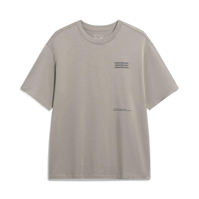 Li-Ning Уличная unisex футболка с коротким рукавом из чистого хлопка серии CF