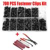 Универсальный 700 шт. Смешанный автомобильный крепежный зажим, пластиковая коробка, фиксаторы для уплотнительной ленты дверного бампера крыла автомобиля, 6 шт. инструмент для ремонта автомобиля