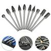 10pcs/set 6mm Shank Rotary File Mini Drill Bit Professional Grade Grinding Head  Metal Engraving