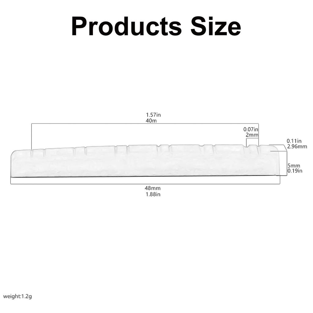Костяной бридж-седло и порожек для 12-струнной акустической гитары. Заменители из настоящей кости крупного рогатого скота.