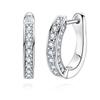 D Color 4mm 3cttw  Moissanite Huggie Hoop Earrings 925 Sterling Silver Luxury Huggie Earring For Women