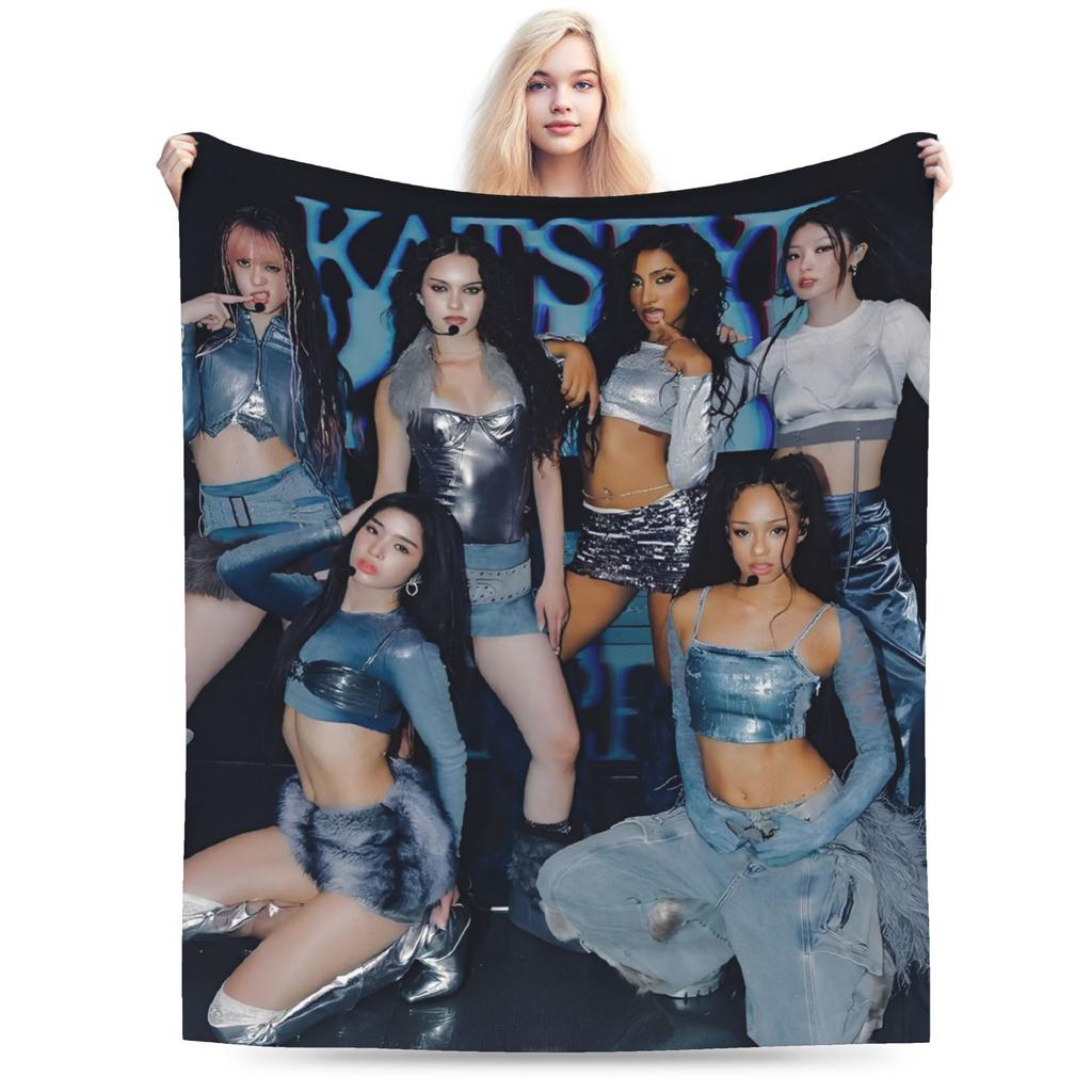 Вязаные пледы Katseye Kpop Флисовые Lara Manon Megan Легкий плед для кровати Дивана Ковра на пол