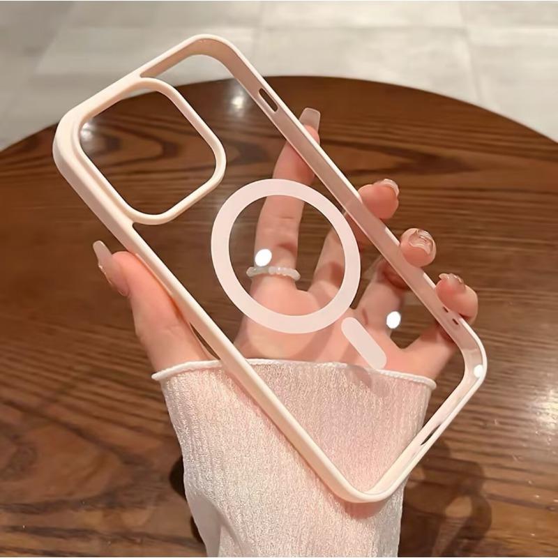 Применимо к iPhone 16 Акриловый Прозрачный Магнитный Чехол для Телефона Apple 15promax Простой Противоударный Защитный Чехол 14