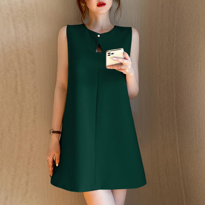 VONDA Летние женские короткие платья с круглым вырезом без рукавов