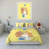 Cute Bears Cooking with Pancakes Bedding Duvet Cover Set Duvet Cover Pillowcases  (1*Duvet Cover 2*Pillowcases, without duvet insert)