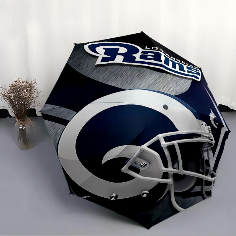 Printed Los Angeles Rams logo Folding Umbrella,Outdoor,Leisure,And Travel Umbrella,Durable Umbrella Fabric,Birthday And Holiday Gift
