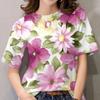 Цветочный Летний Свежий Женская Футболка с Цветочным Принтом 3D-Печать