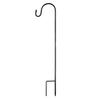 Outdoor Shepherd Hook Heavy Duty Metal Garden Hook with 2-Prong Base Detachable Shepherds Hook for Solar Lights Plant Baskets Lanterns Bird Feeders