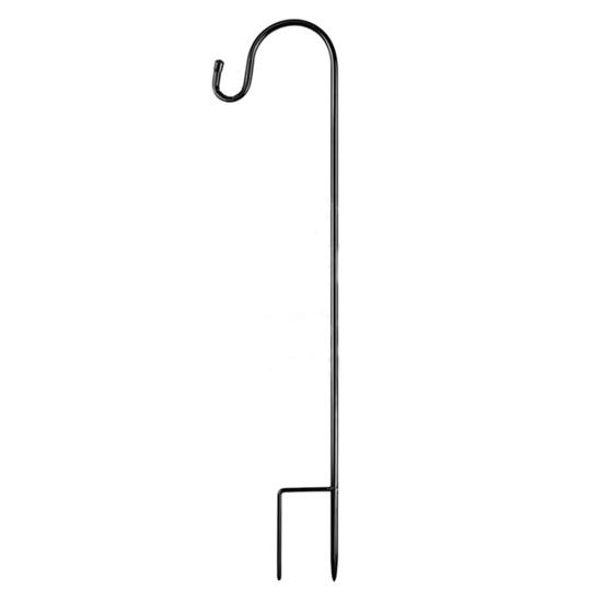 Outdoor Shepherd Hook Heavy Duty Metal Garden Hook with 2-Prong Base Detachable Shepherds Hook for Solar Lights Plant Baskets Lanterns Bird Feeders