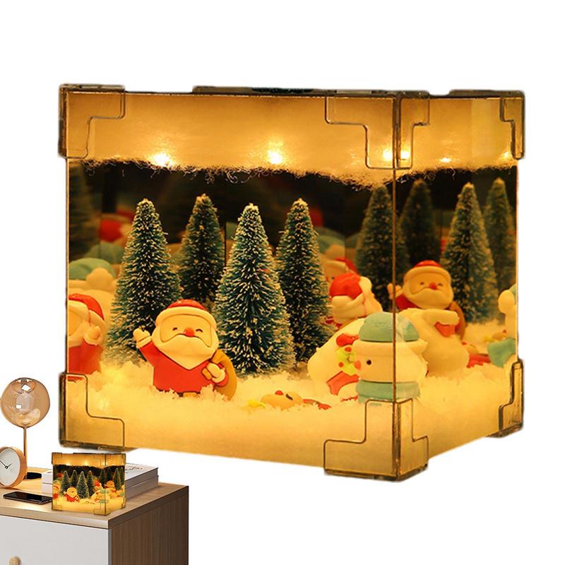 Санта-Клаус Ночной Световой Куб Дизайн Домашний Рождественский Снежный Декор Элегантные Рождественские Световые Украшения Для Внутреннего Праздничного