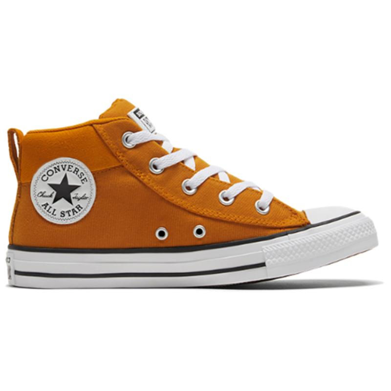 Converse Кеды унисекс Chuck Taylor All Star с круглым носком, на шнуровке, высокие, из парусины, тыквенно-желтого цвета