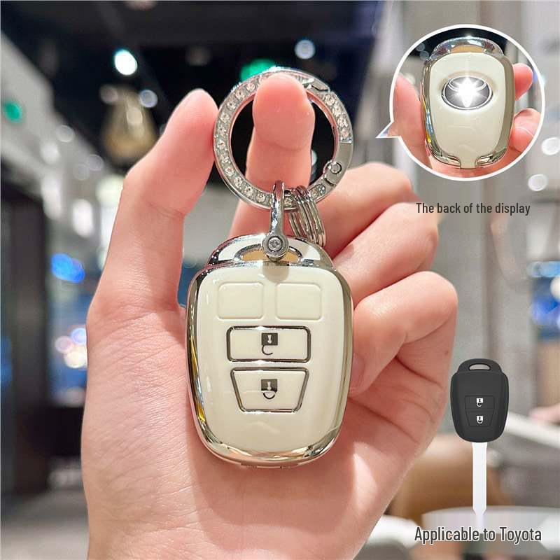Silver Edge Key Case for Toyota Models: Corolla, RAV4, Camry, Vios, Highlander