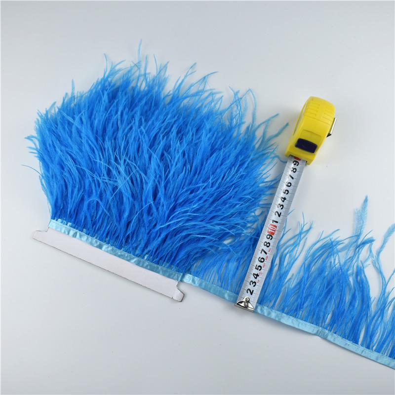 Feather1M 5M 10Meters Ostrich Feather Skirt Fringe Trims 10-15CM Ostrich Feather Ribbon Feathers for Crafts Wedding Feathers Decoration