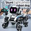 New Stunt Robot Dog Children 8 Wheels Remote Control Car with Music and Lights Intelligent Remote Control Robot Dog Birthday Gift Toy Christmas Gift