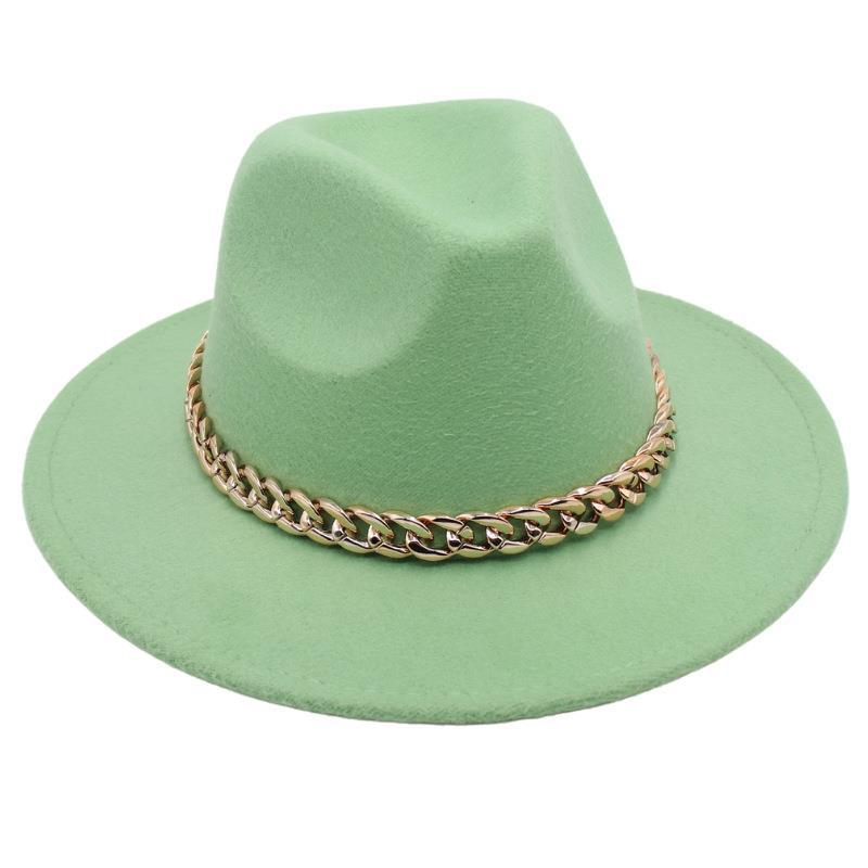 Шляпа-котелок с цепочкой, джазовая шляпа для мужчин и женщин, фетровая шляпа Джексона, сценическая твидовая шляпа