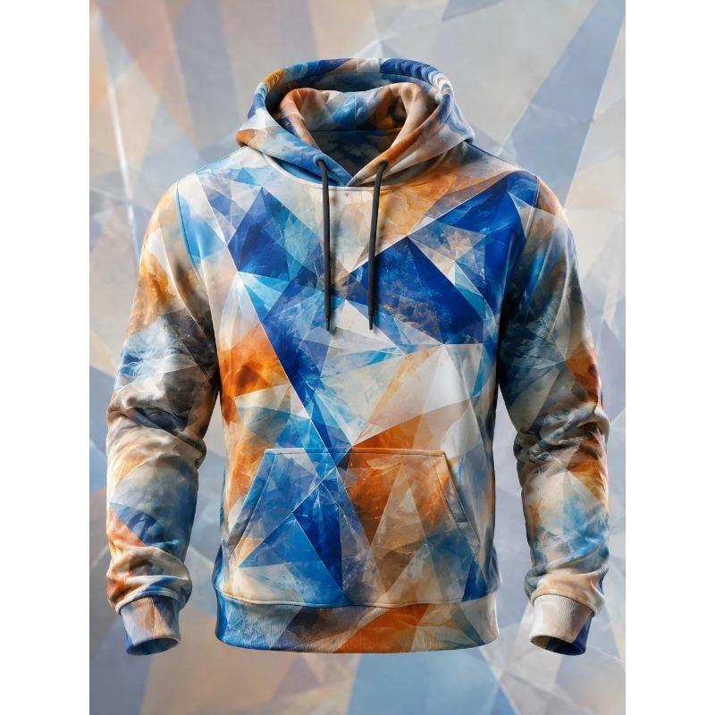 Unisex 3D Printed Hoodie Colorful Aurora Vertical Line Pullover Long Sleeve Kangaroo Pocket Casual Street Sweatshirt