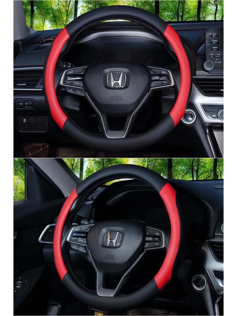 Universal Anti-Slip Carbon Fiber Steering Wheel Cover, Sweat-Absorbent, Leather, 4-Seasons Car Interior Protection